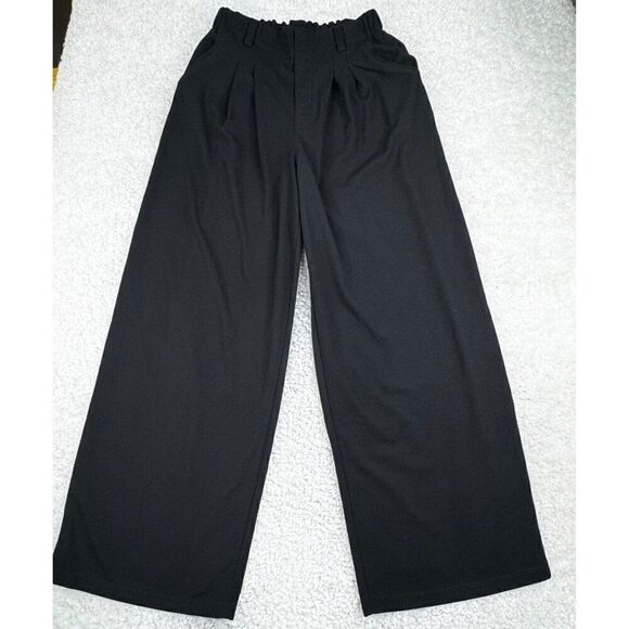 Halara High Waisted Plicated Side Pockets Wide Leg Waffle Pant NEW - Picture 2 of 14